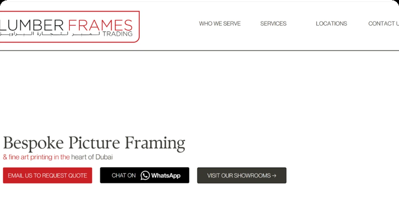 Lumber Frames website