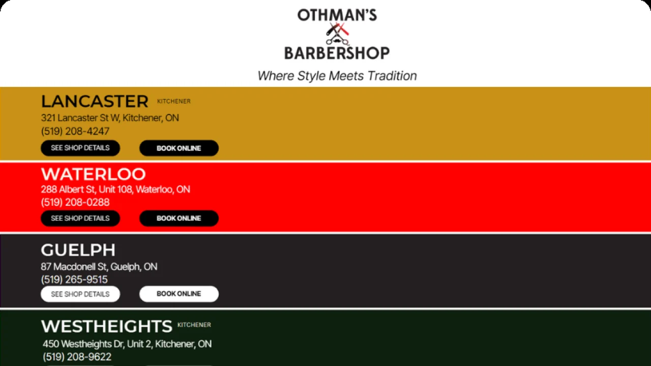 Othman's Barbershop website